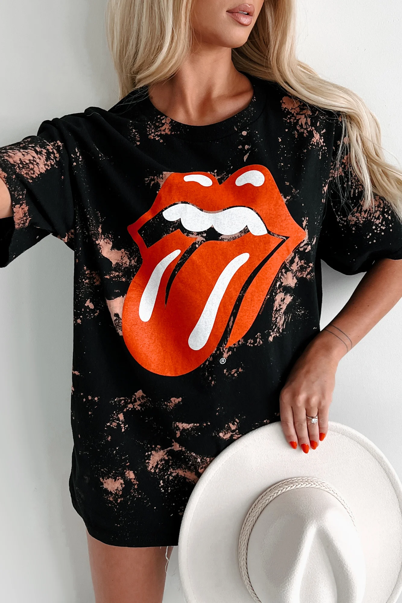 Born To Rock Bleached Graphic T-Shirt (Black) - Image 13