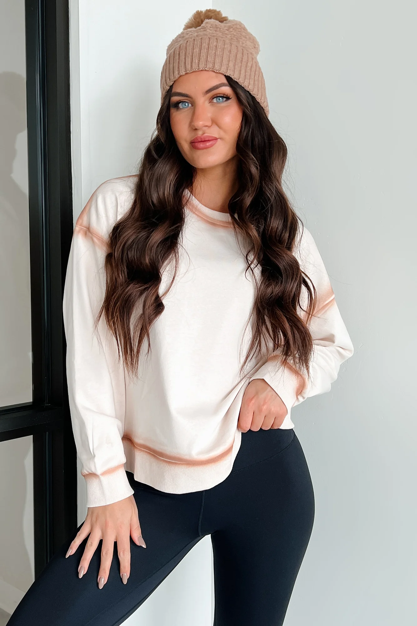 Bronze Ambition Contrast Seam Sweatshirt (Taupe) - Image 3