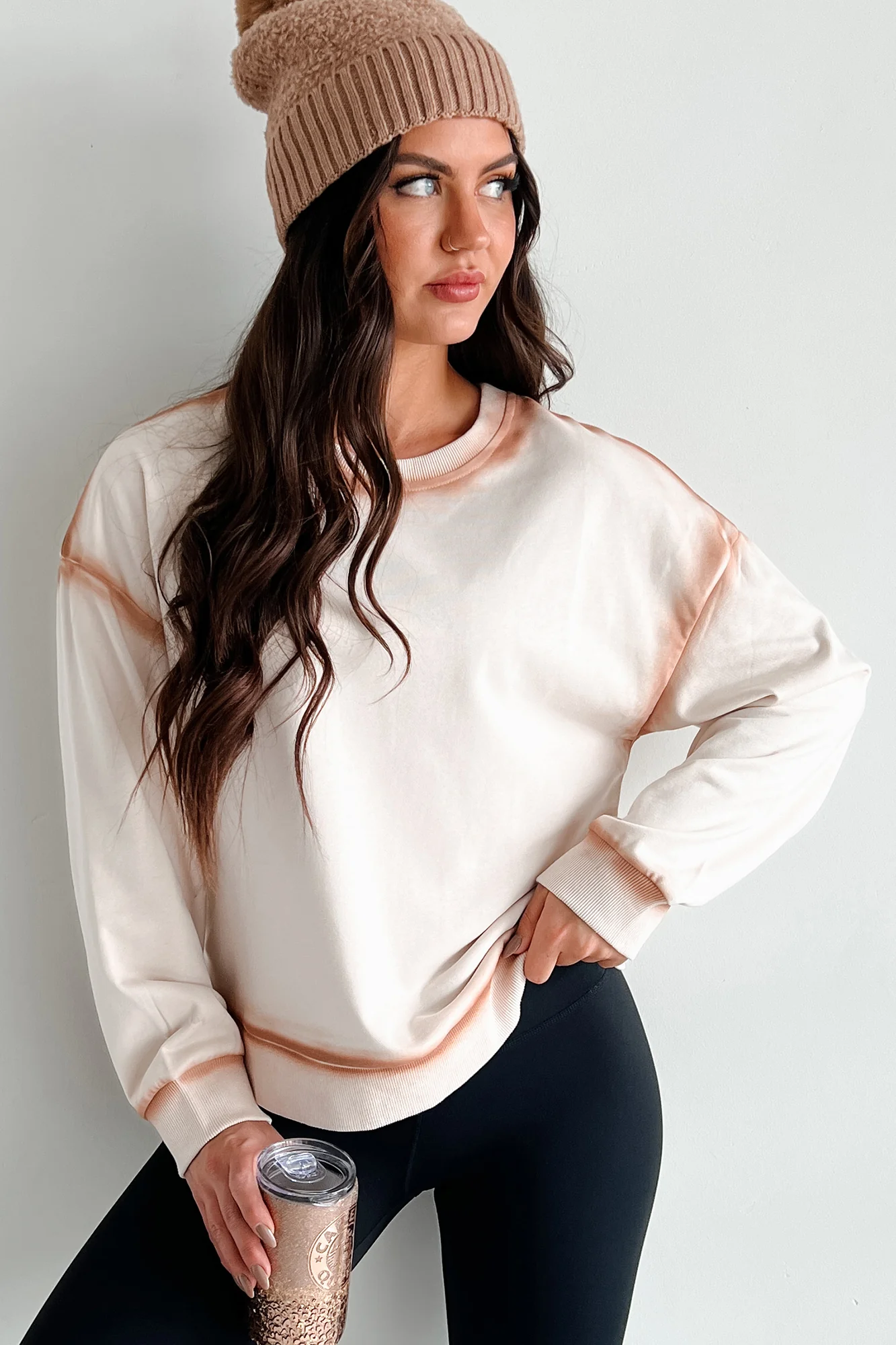 Bronze Ambition Contrast Seam Sweatshirt (Taupe) - Image 5