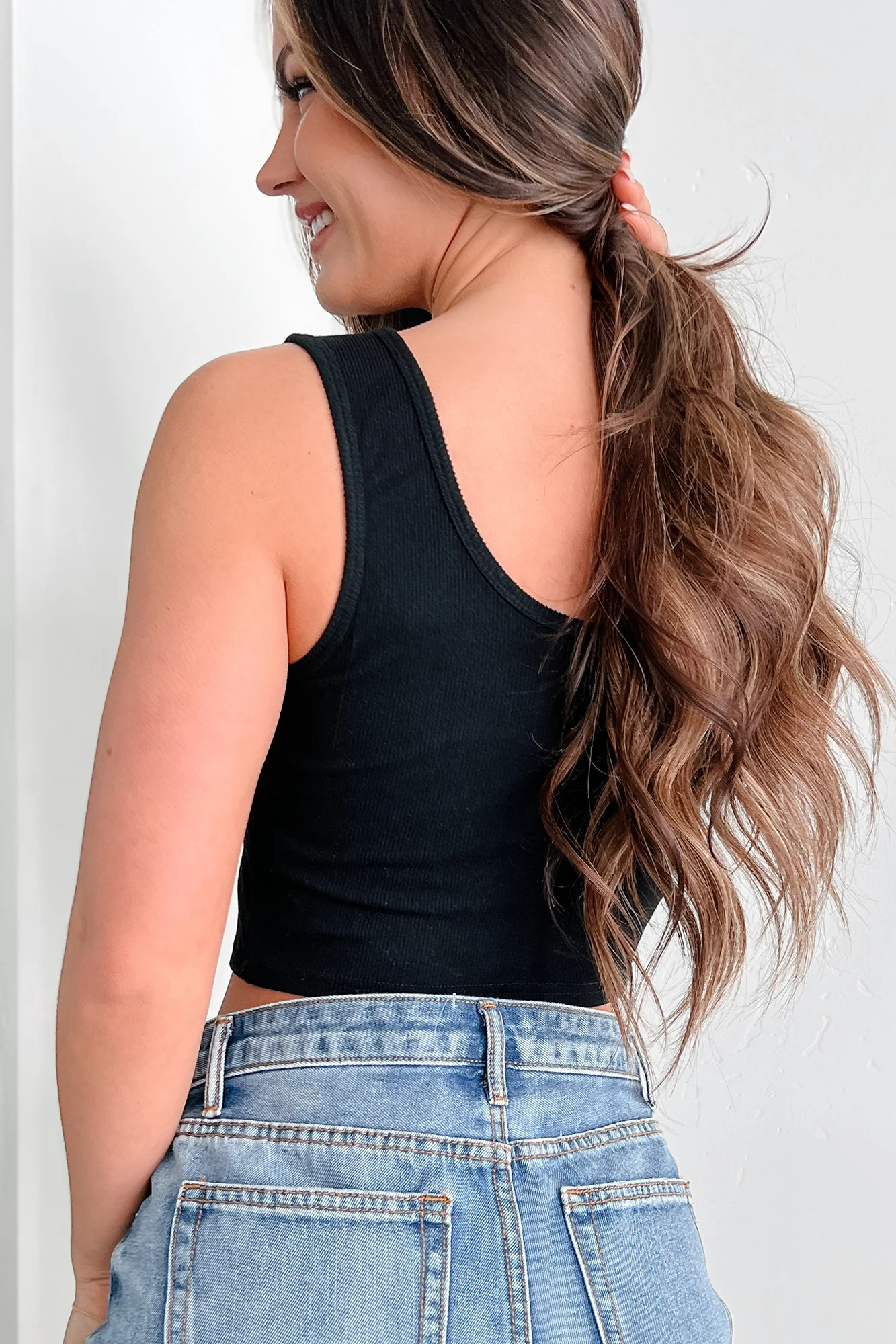 Candid Responses Brami Crop Tank (Black) - Image 3