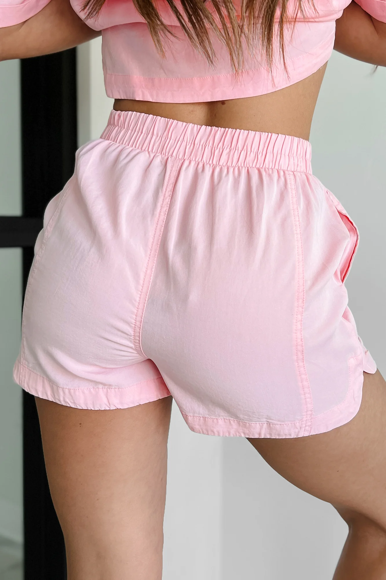 Casual Contentment Paneled Shorts (Pink) - Image 4