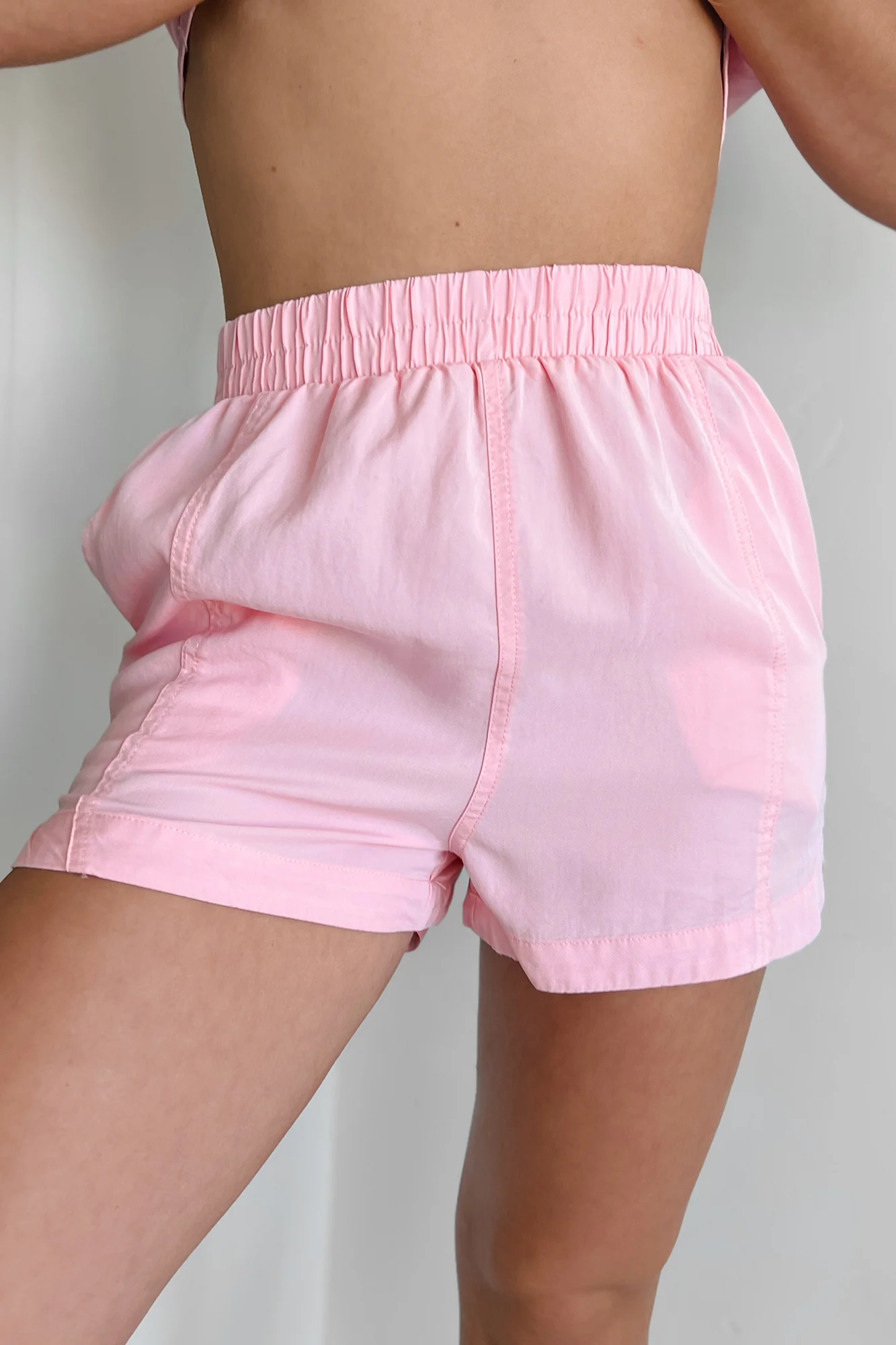Casual Contentment Paneled Shorts (Pink) - Image 6