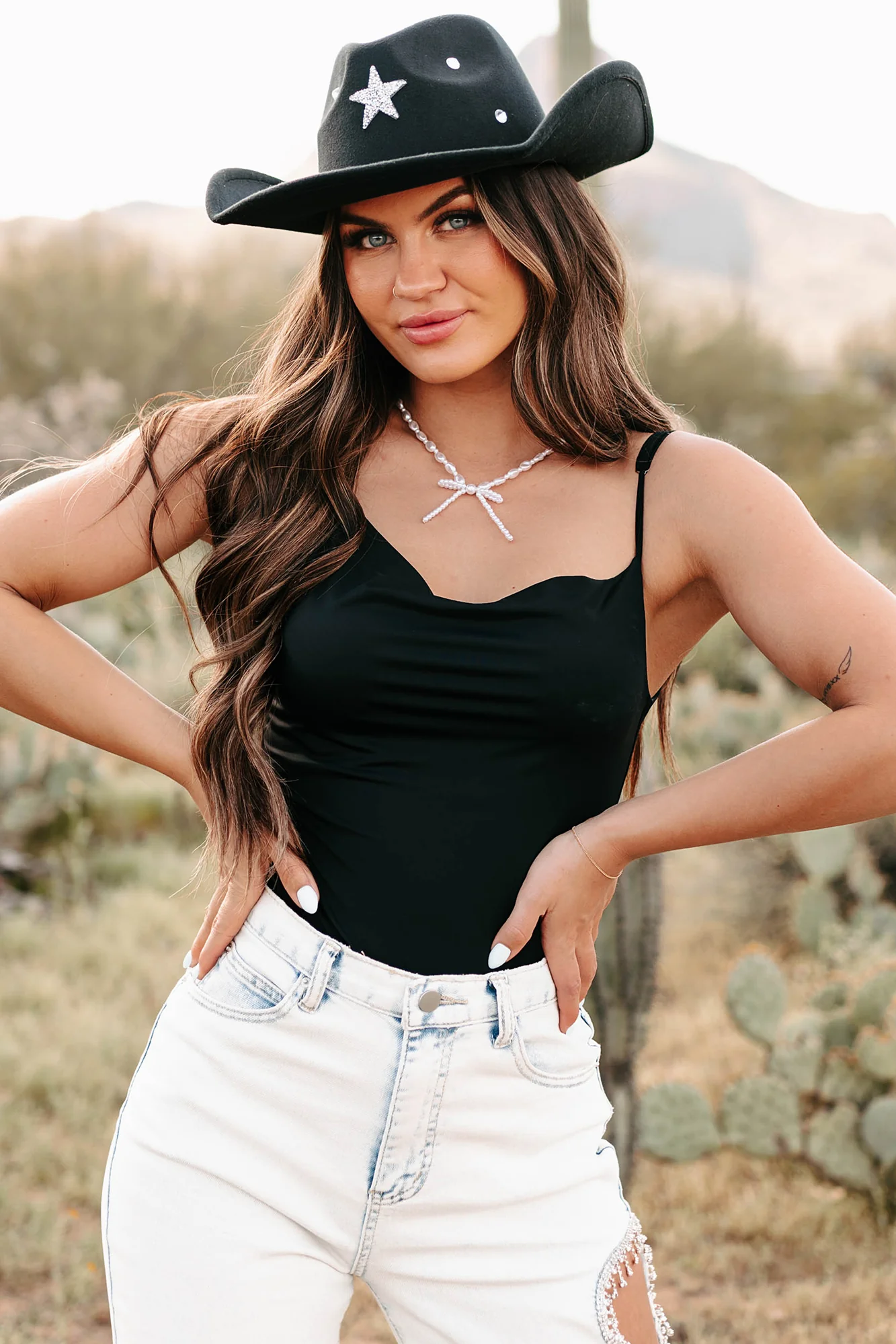 Cool & Controlled Cowl Neck Tank Bodysuit (Black) - Image 5