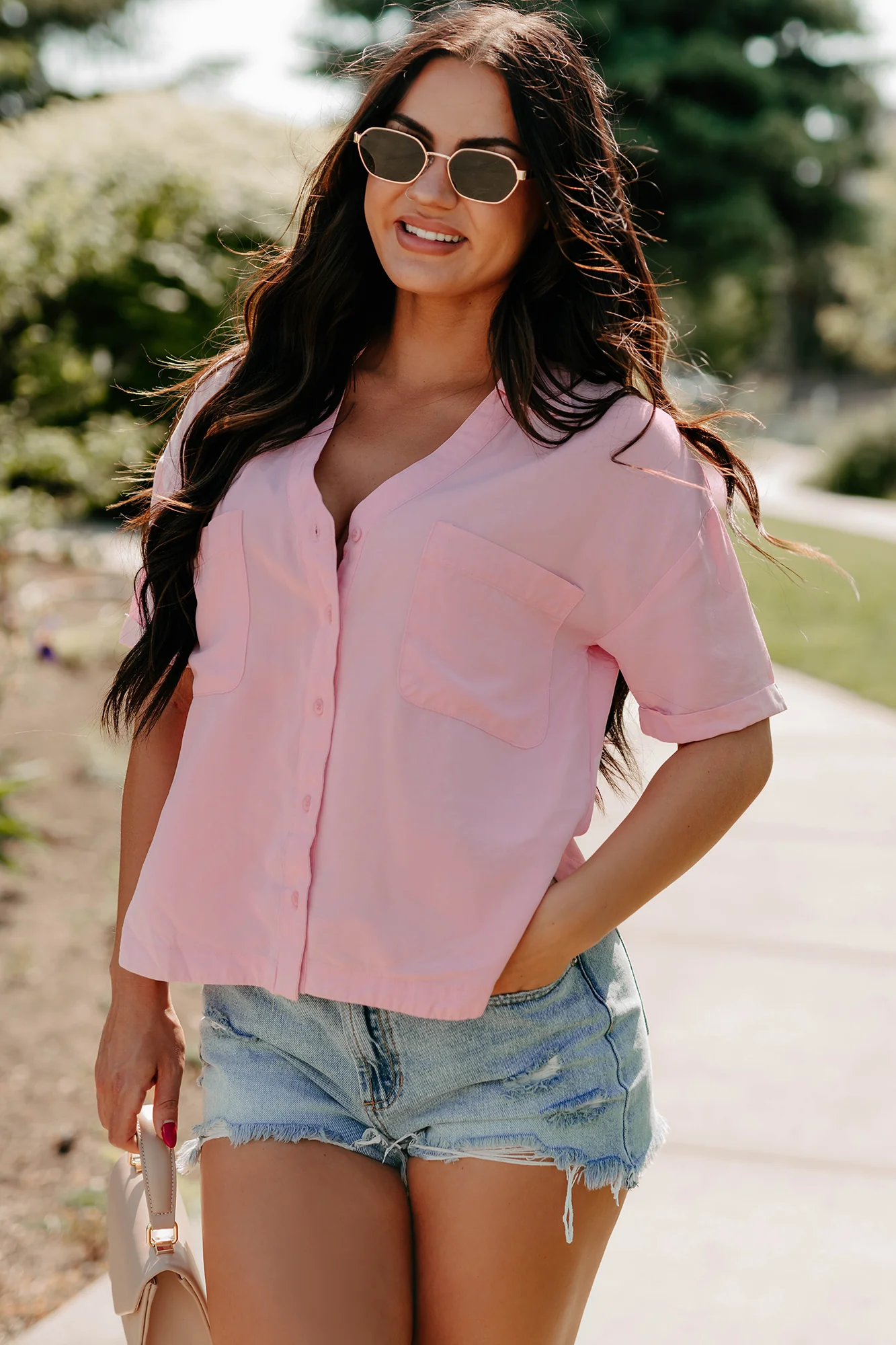 Daytime Perfection Button-Down Shirt (Pink) - Image 5