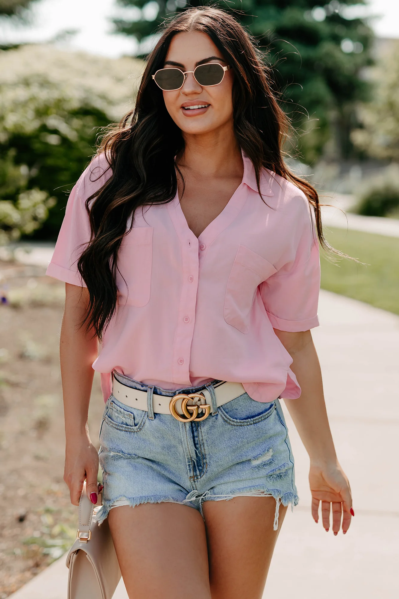 Daytime Perfection Button-Down Shirt (Pink) - Image 6
