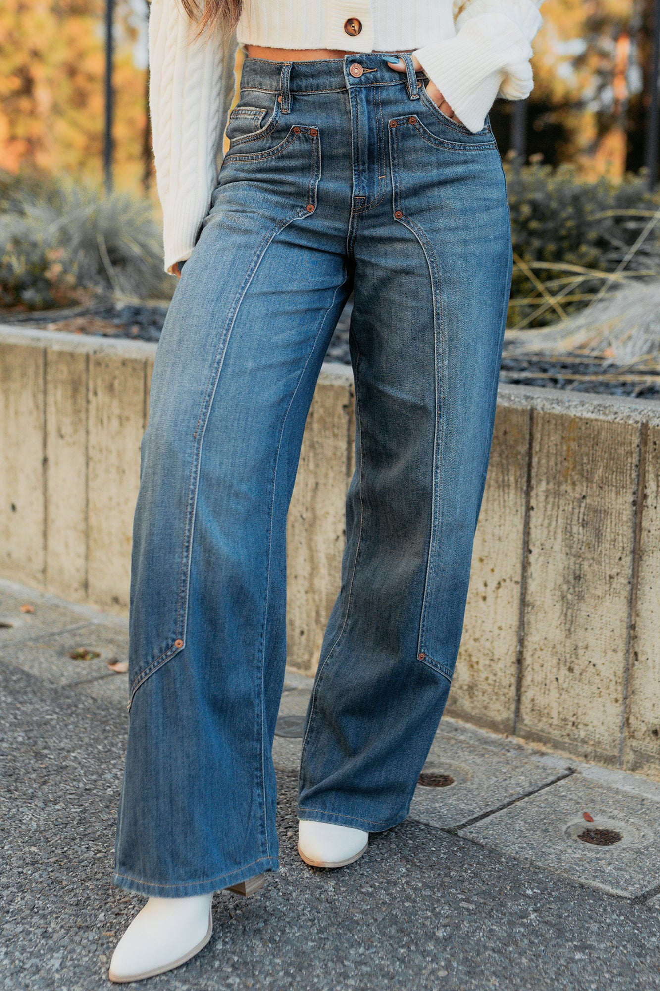 Elise Vintage Baggy Wide Leg Hidden Jeans (Medium) - Image 10