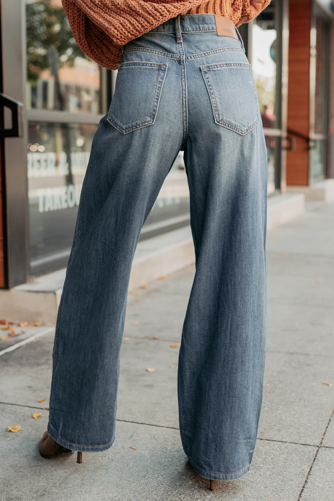 Elise Vintage Baggy Wide Leg Hidden Jeans (Medium) - Image 12