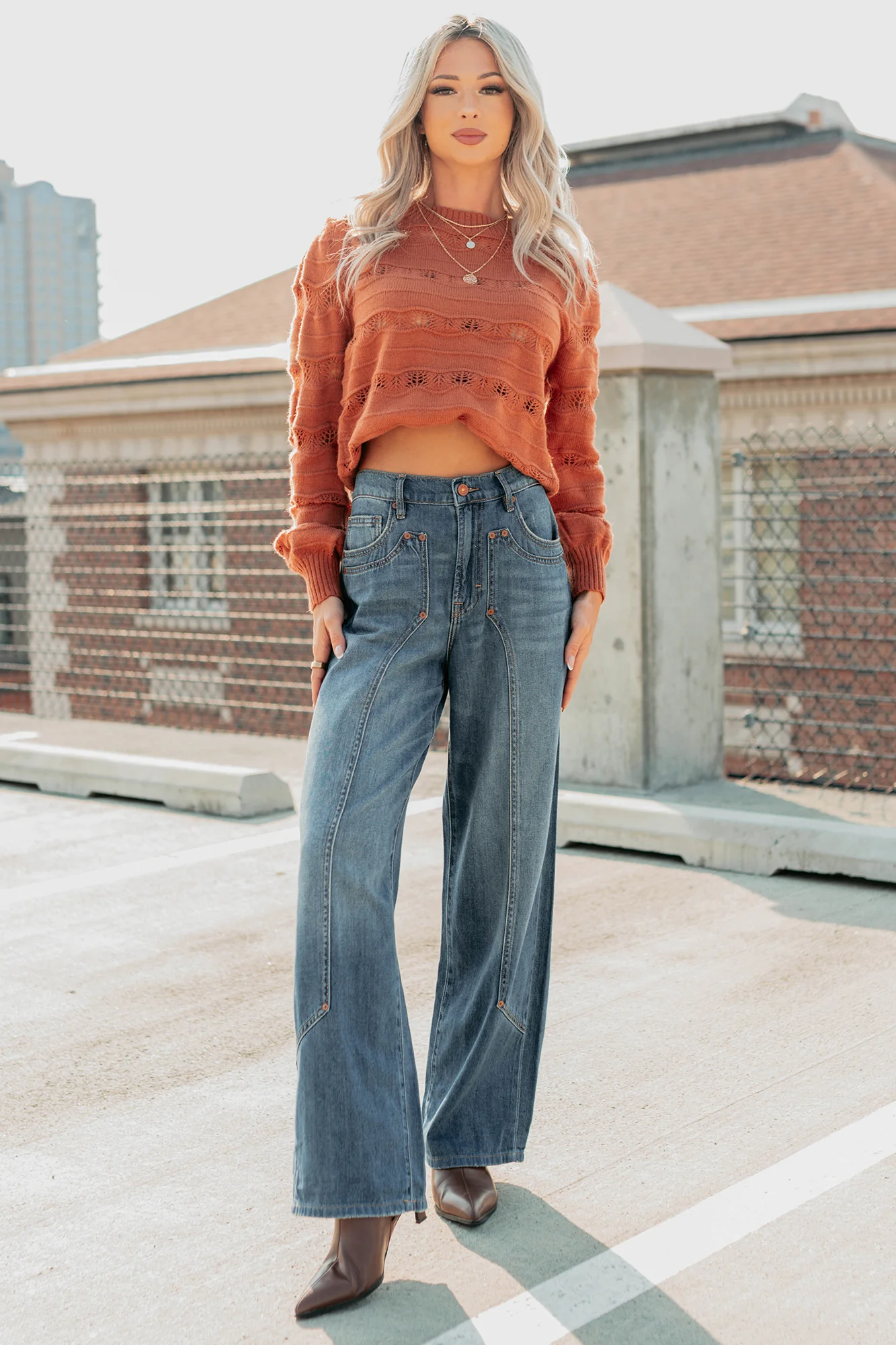 Elise Vintage Baggy Wide Leg Hidden Jeans (Medium) - Image 14