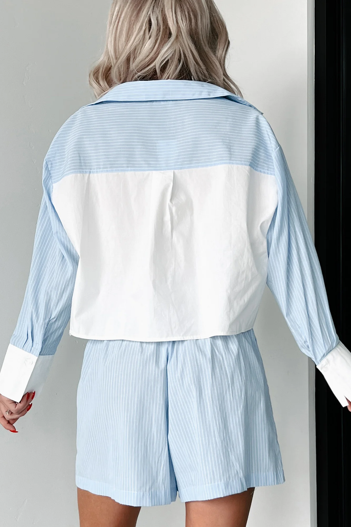 Facilitating Change Striped Two-Piece Set (Light Blue/White) - Image 3