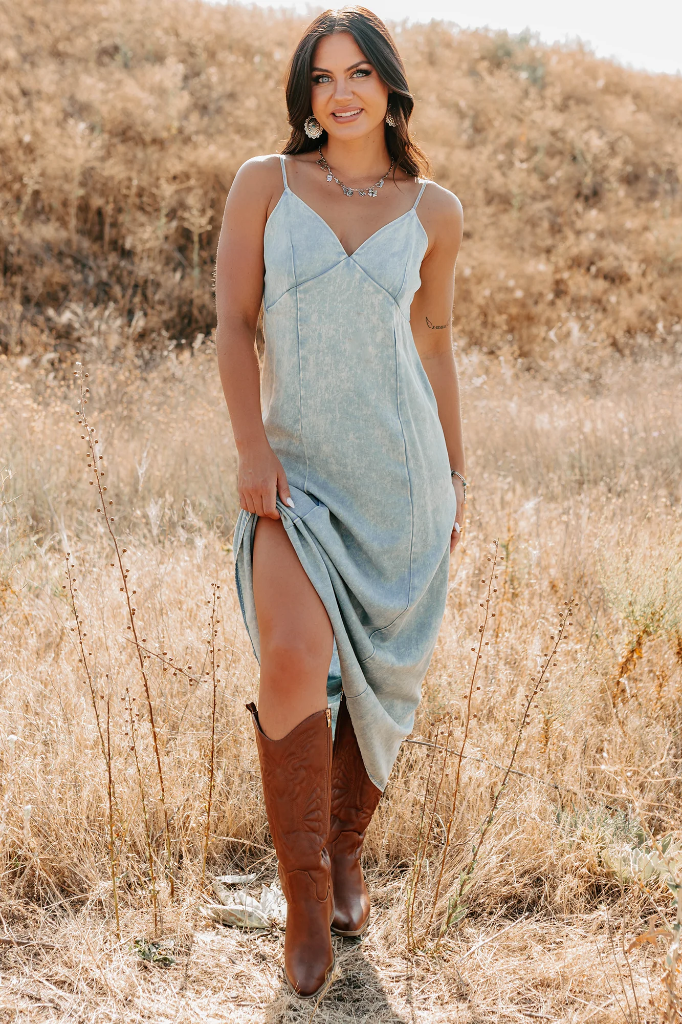 Finally Me Sleeveless Washed Zenana Maxi Dress (Blue Grey) - Image 6