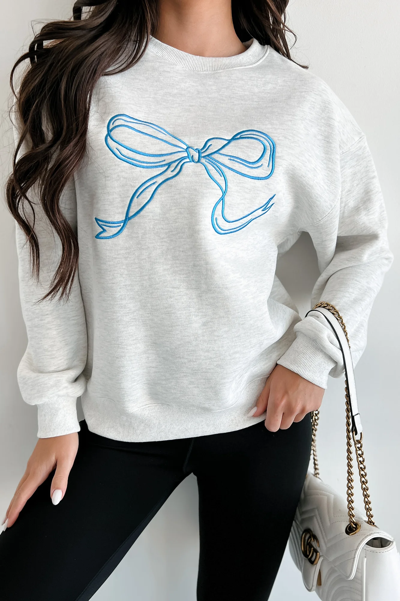 Forever The Cutest Embroidered Sweatshirt (Heather Grey) - Image 3