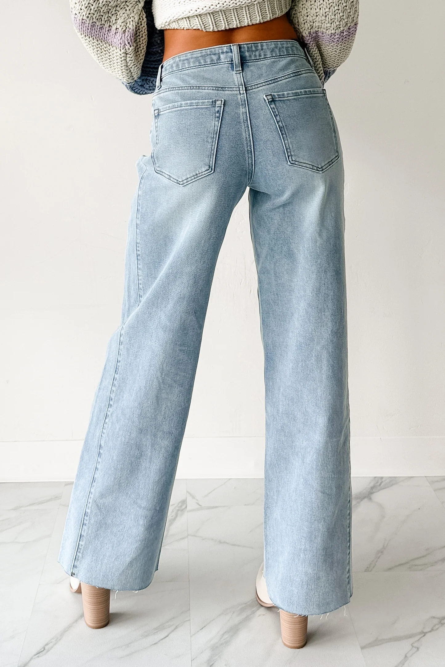 Glenn High Rise Wide Leg Jemina Denim Jeans (Light) - Image 12