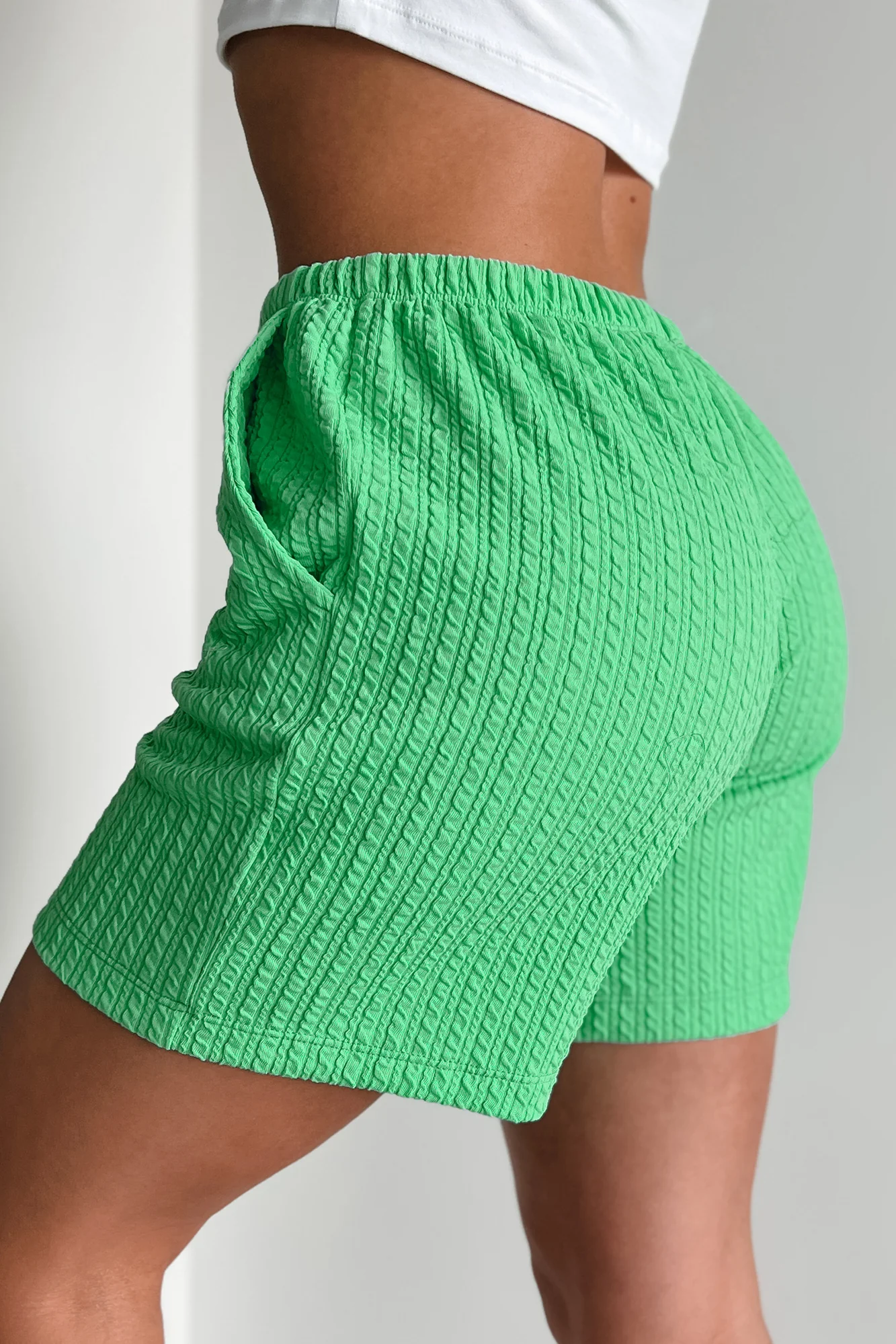 Good News Textured Shorts (Garden Green) - Image 3