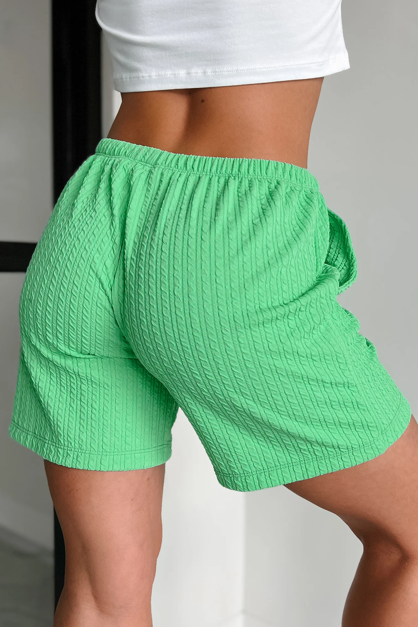 Good News Textured Shorts (Garden Green) - Image 4