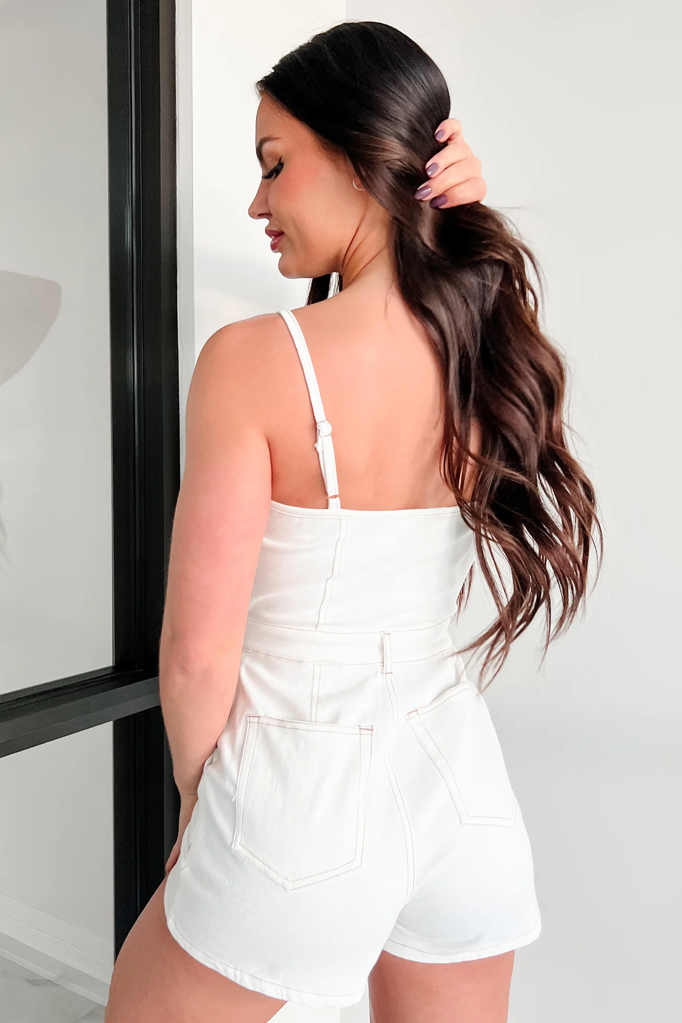 Joelle Denim Romper (Off White) - Image 6