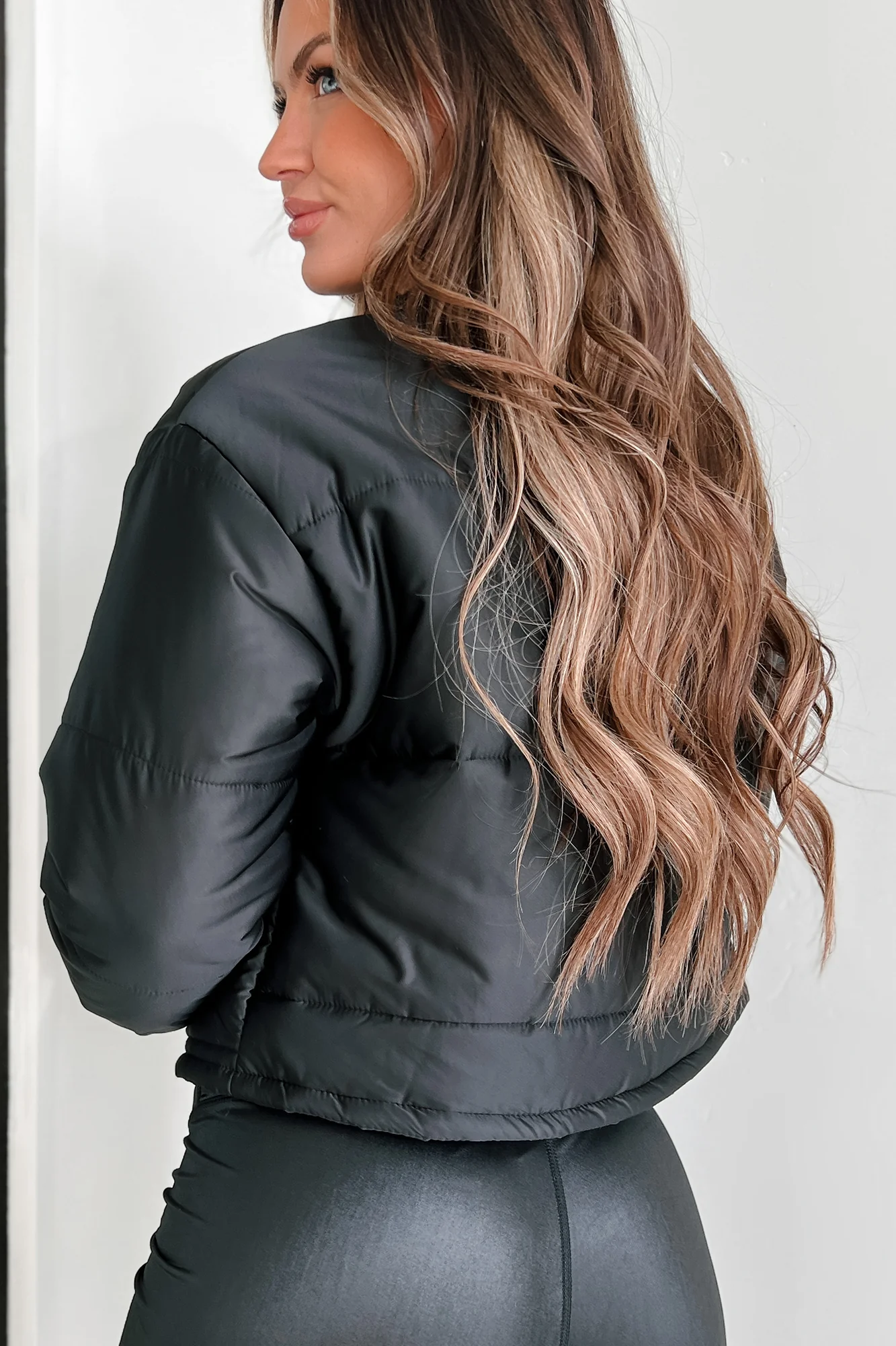 Might Surprise You Padded Crop Jacket (Black) - Image 3