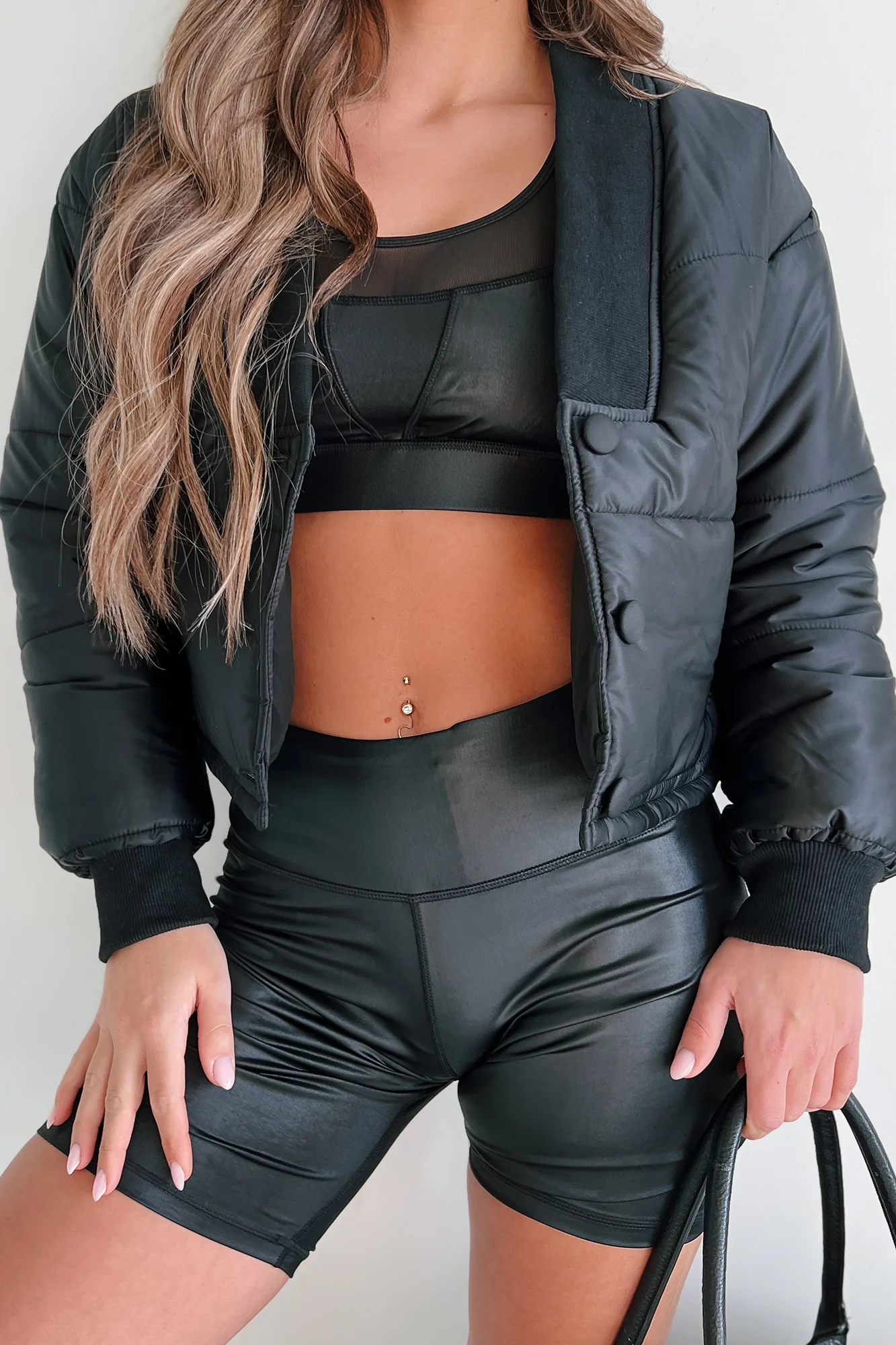 Might Surprise You Padded Crop Jacket (Black) - Image 7
