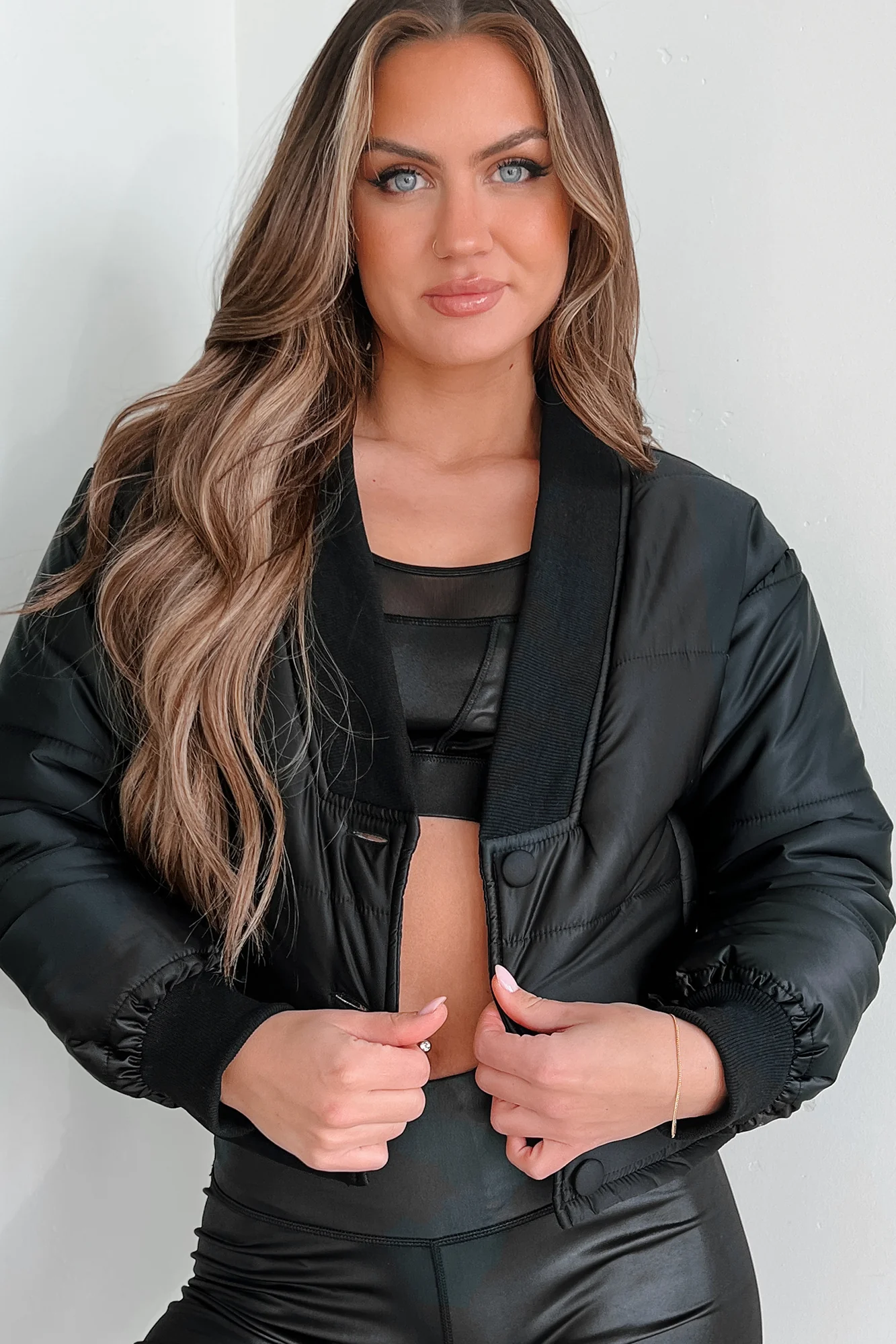 Might Surprise You Padded Crop Jacket (Black) - Image 8