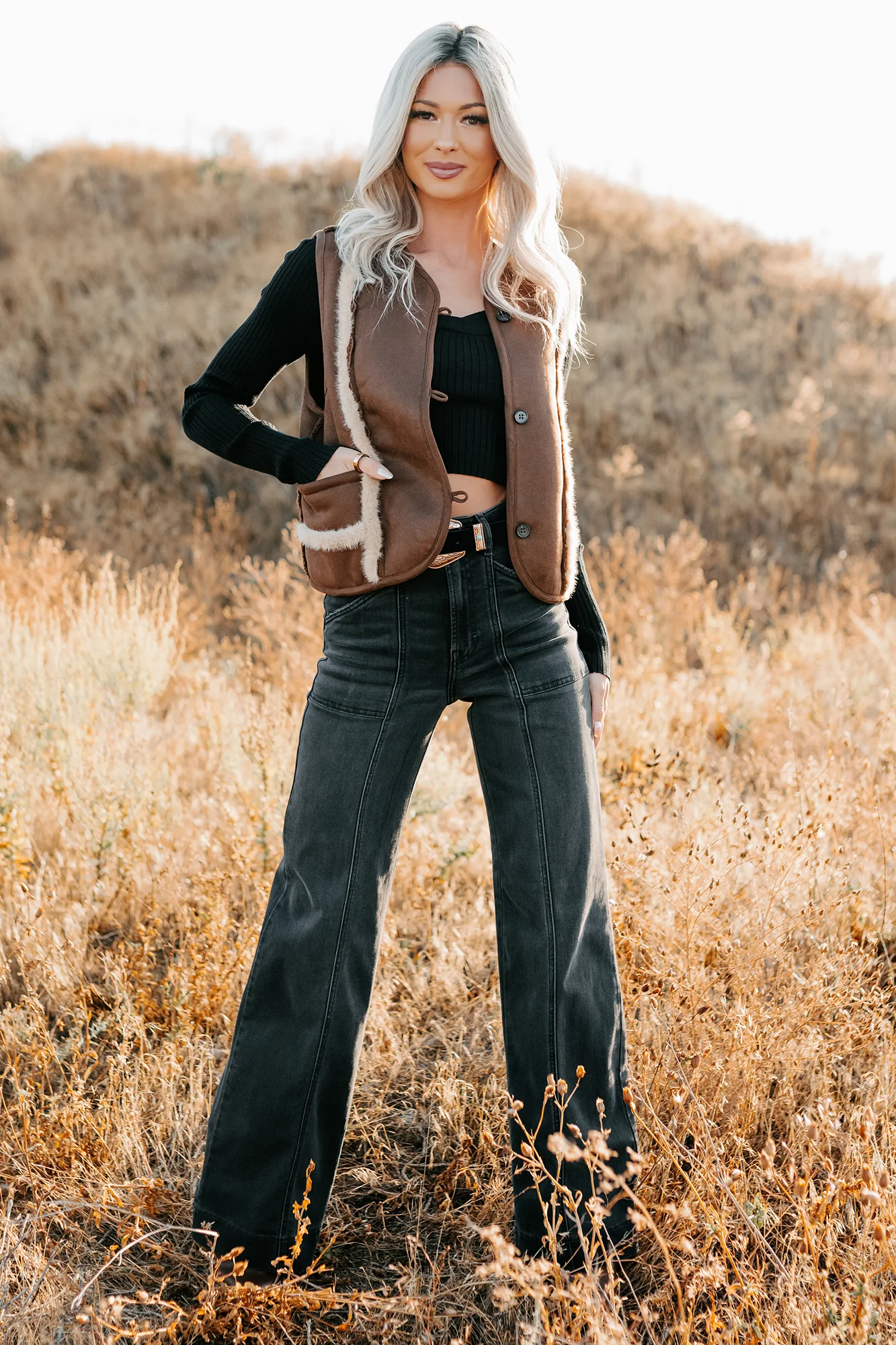 Mountain Muse Faux Suede Vest (Chocolate) - Image 6