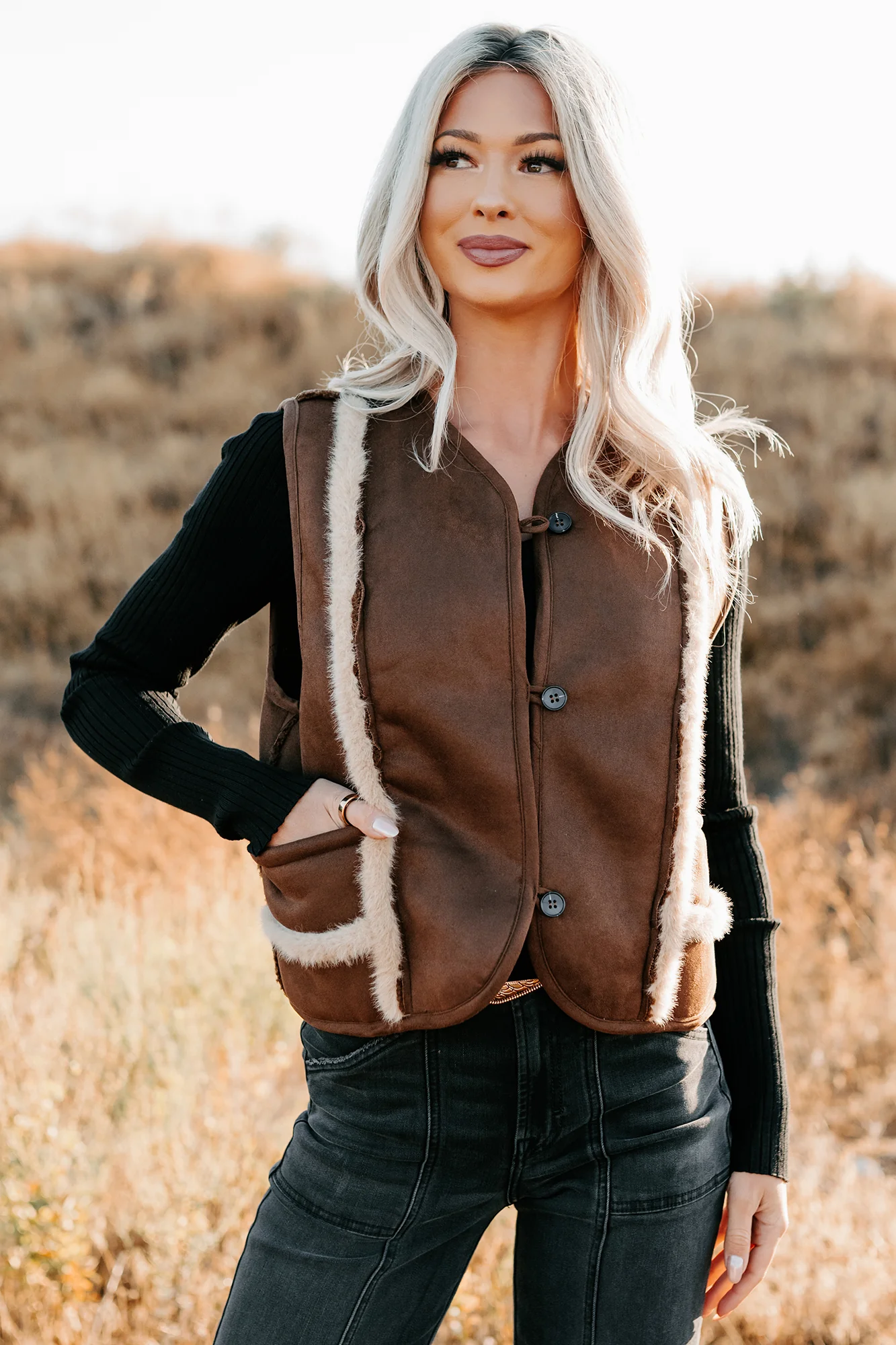 Mountain Muse Faux Suede Vest (Chocolate) - Image 9