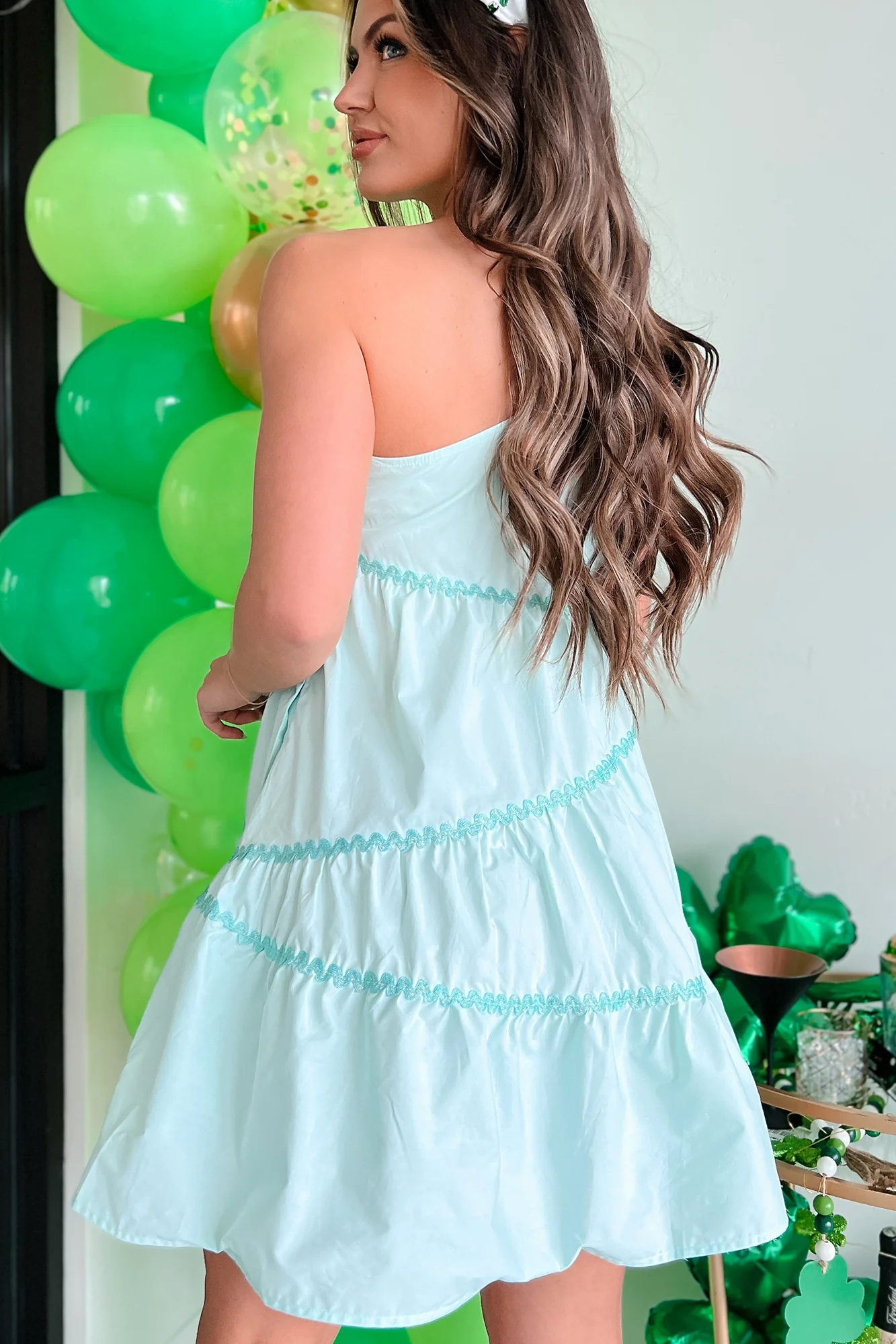My Kind Of Cute One Shoulder Mini Dress (Light Mint) - Image 3