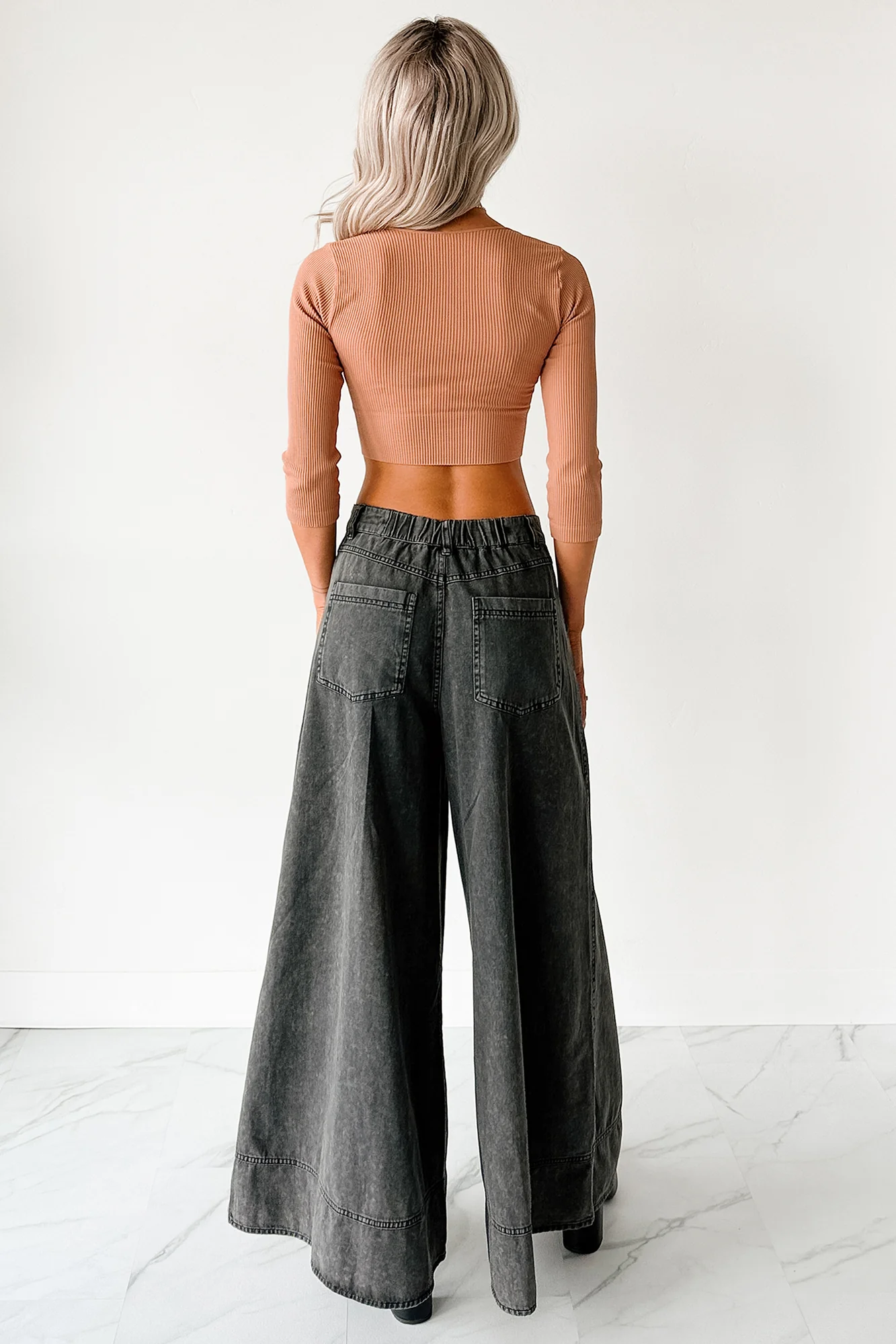 Norris Ultra Wide Leg Mustard Seed Jeans (Charcoal) - Image 10