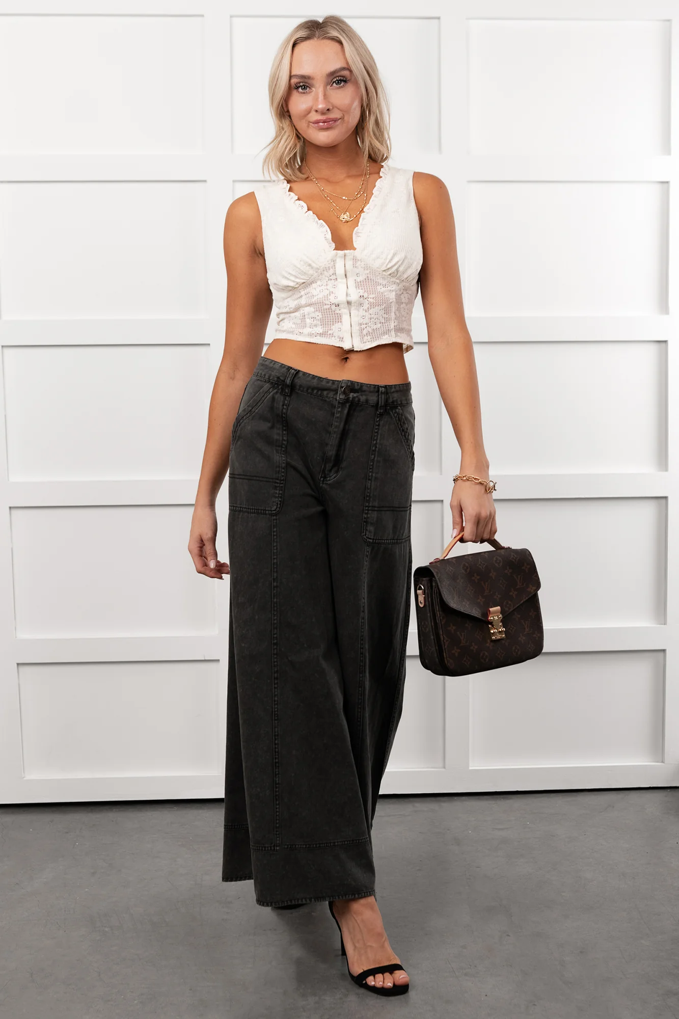 Norris Ultra Wide Leg Mustard Seed Jeans (Charcoal) - Image 15