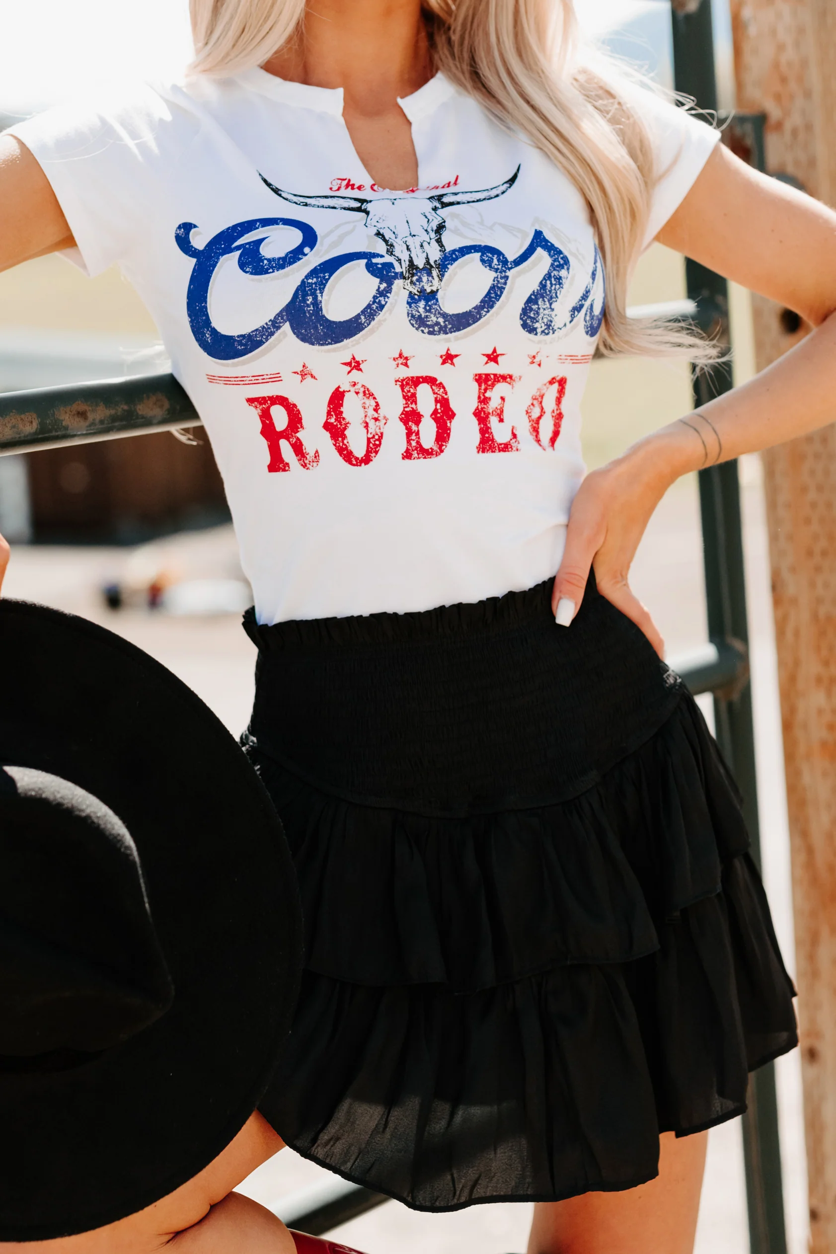 Rodeo Babe Graphic Crop Tee (Ivory) - Image 8
