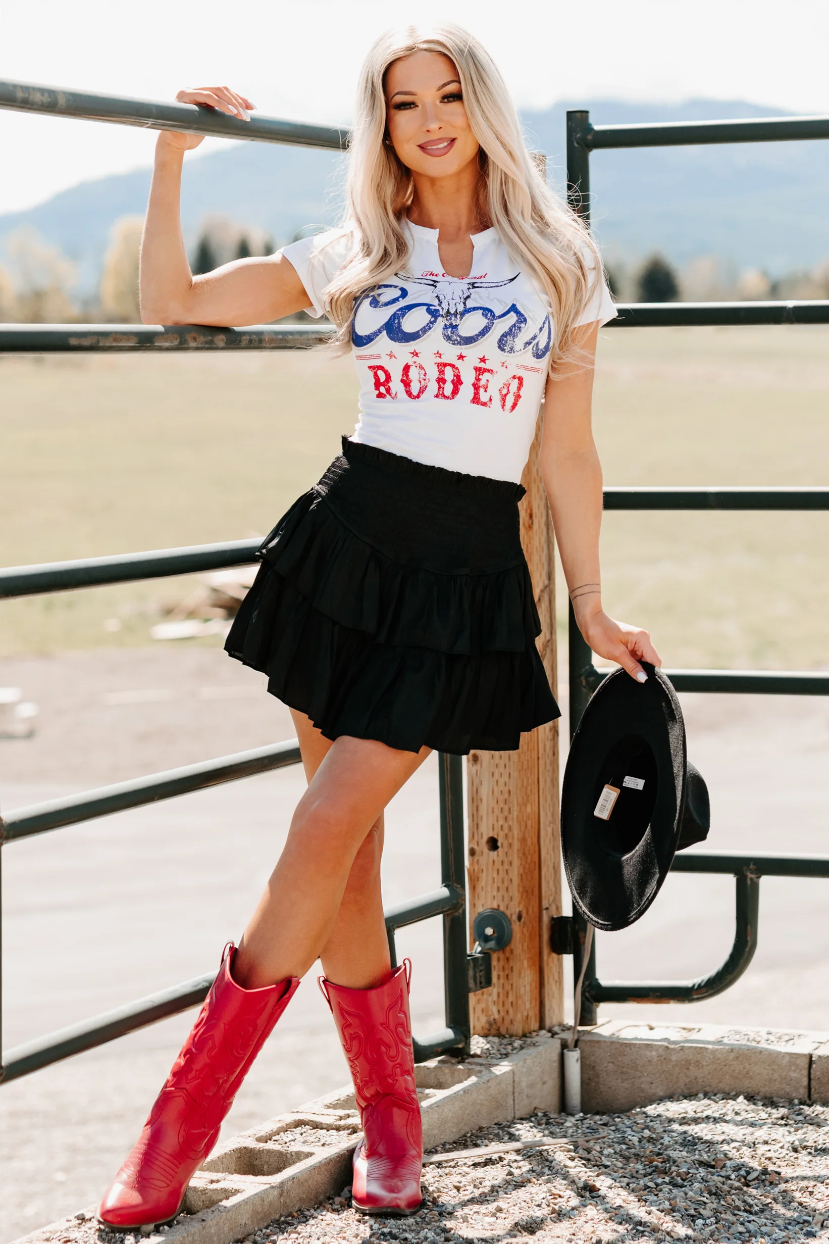Rodeo Babe Graphic Crop Tee (Ivory) - Image 9