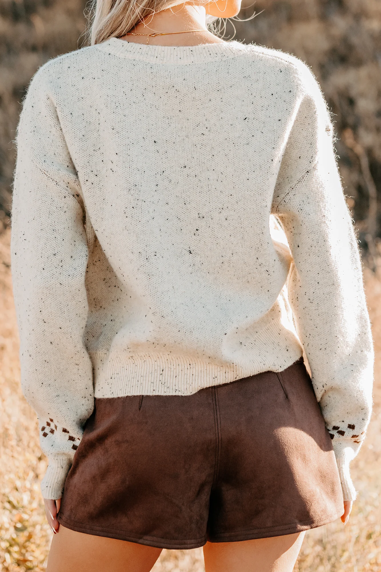 Rodeo Radiance Horse Pattern Knit Sweater (Oatmeal) - Image 14