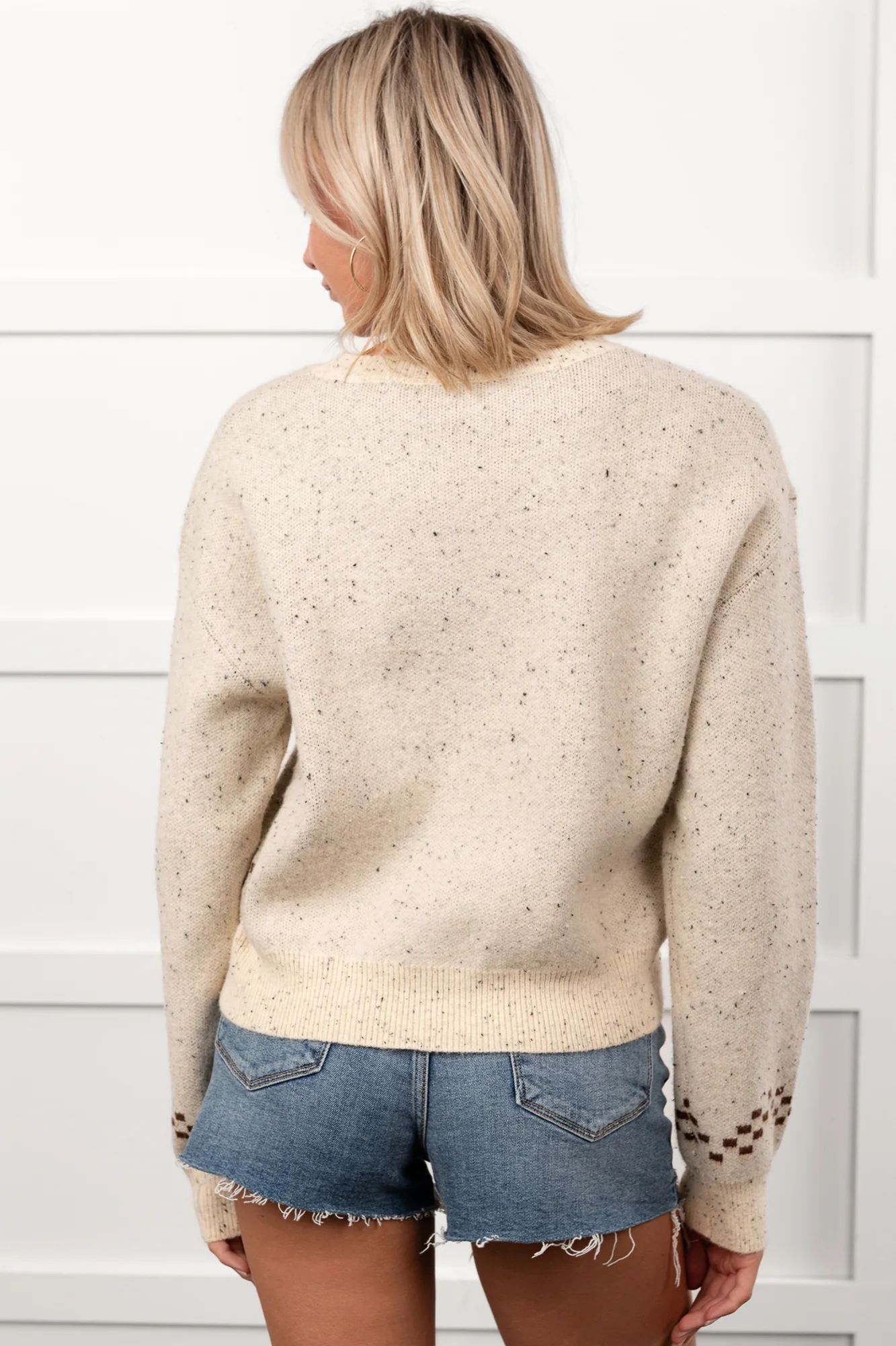 Rodeo Radiance Horse Pattern Knit Sweater (Oatmeal) - Image 4