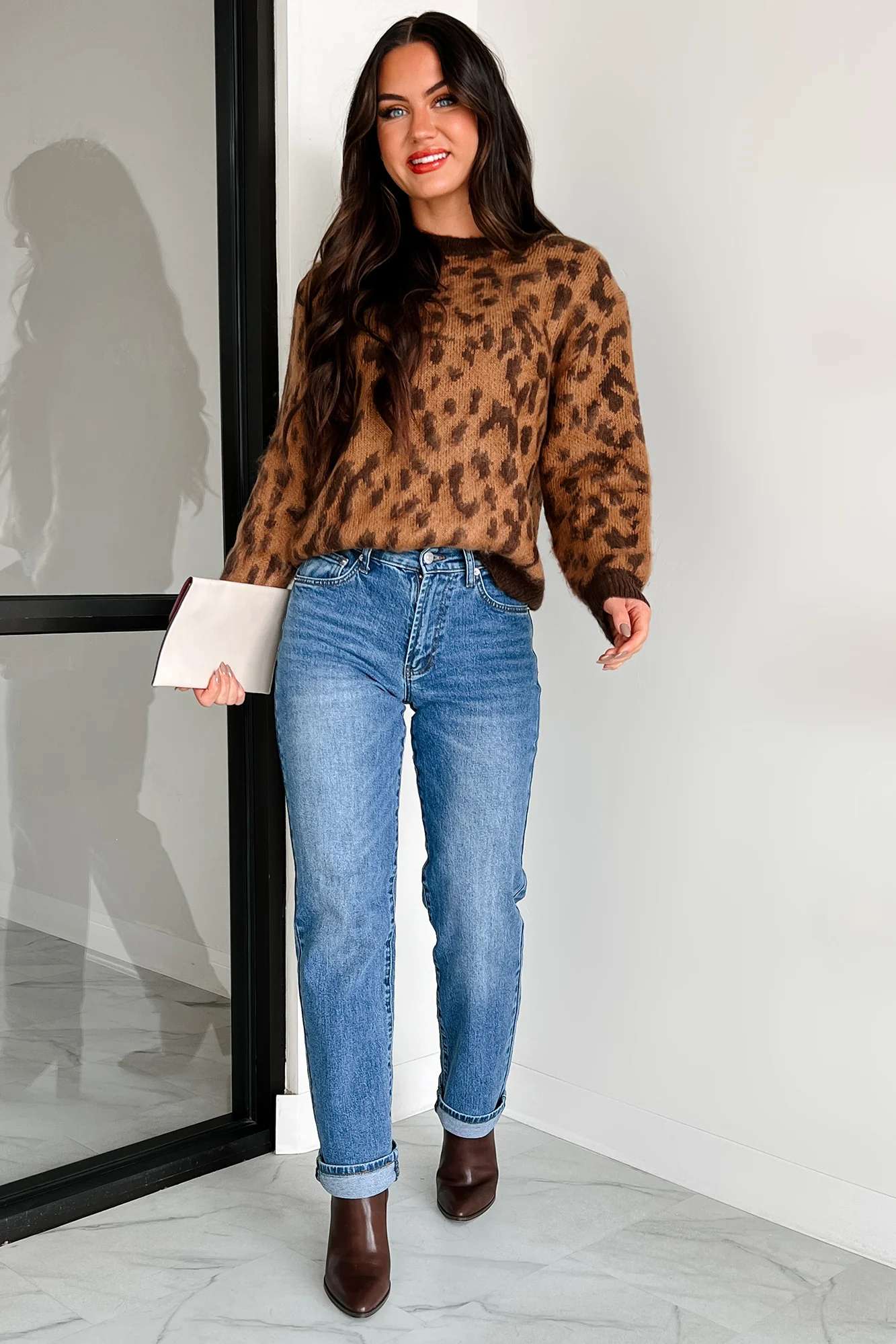 Sassy Since Birth Leopard Print Sweater (Camel/Brown) - Image 6