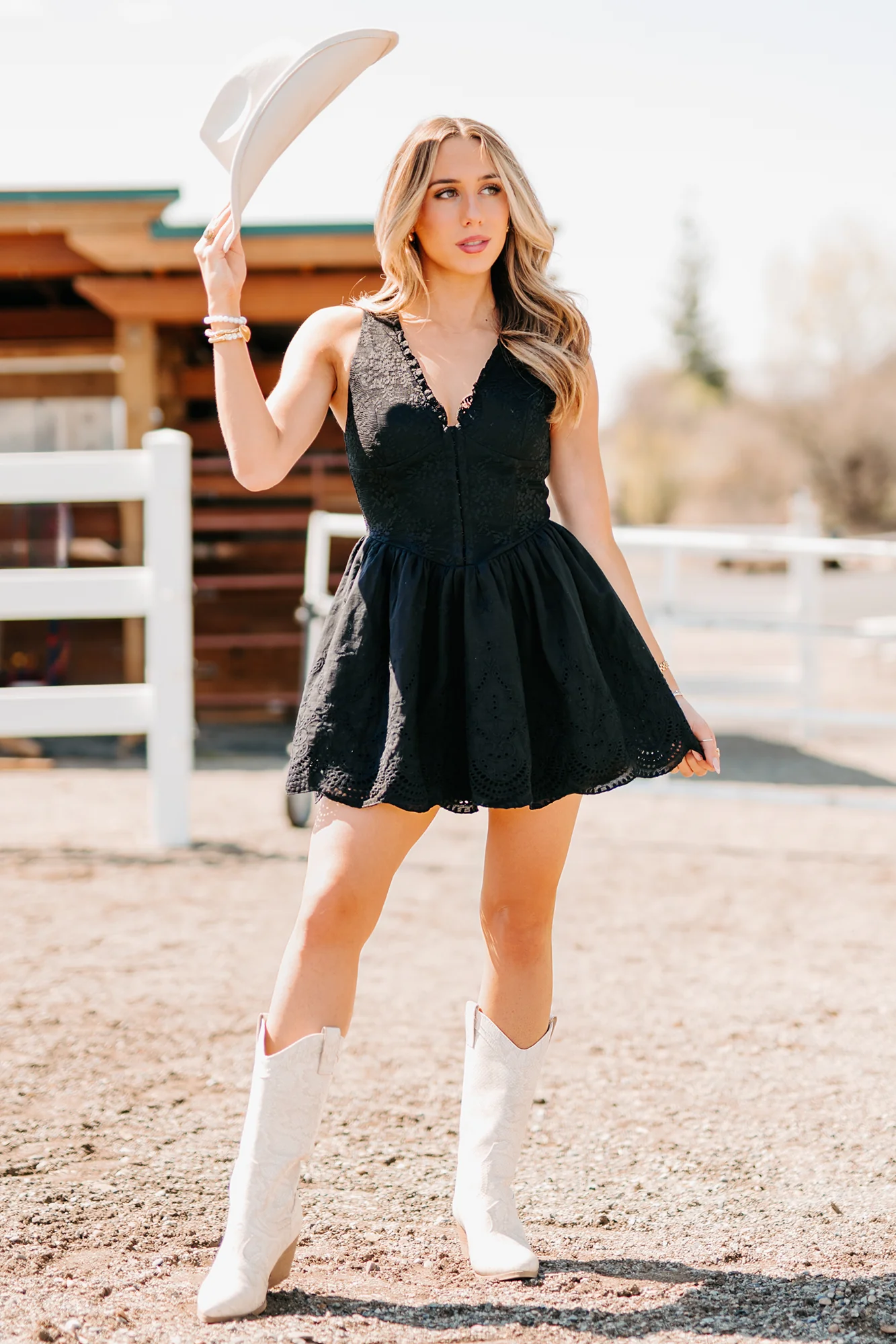 Scene Stealer Sleeveless Lace Mini Dress (Black) - Image 3