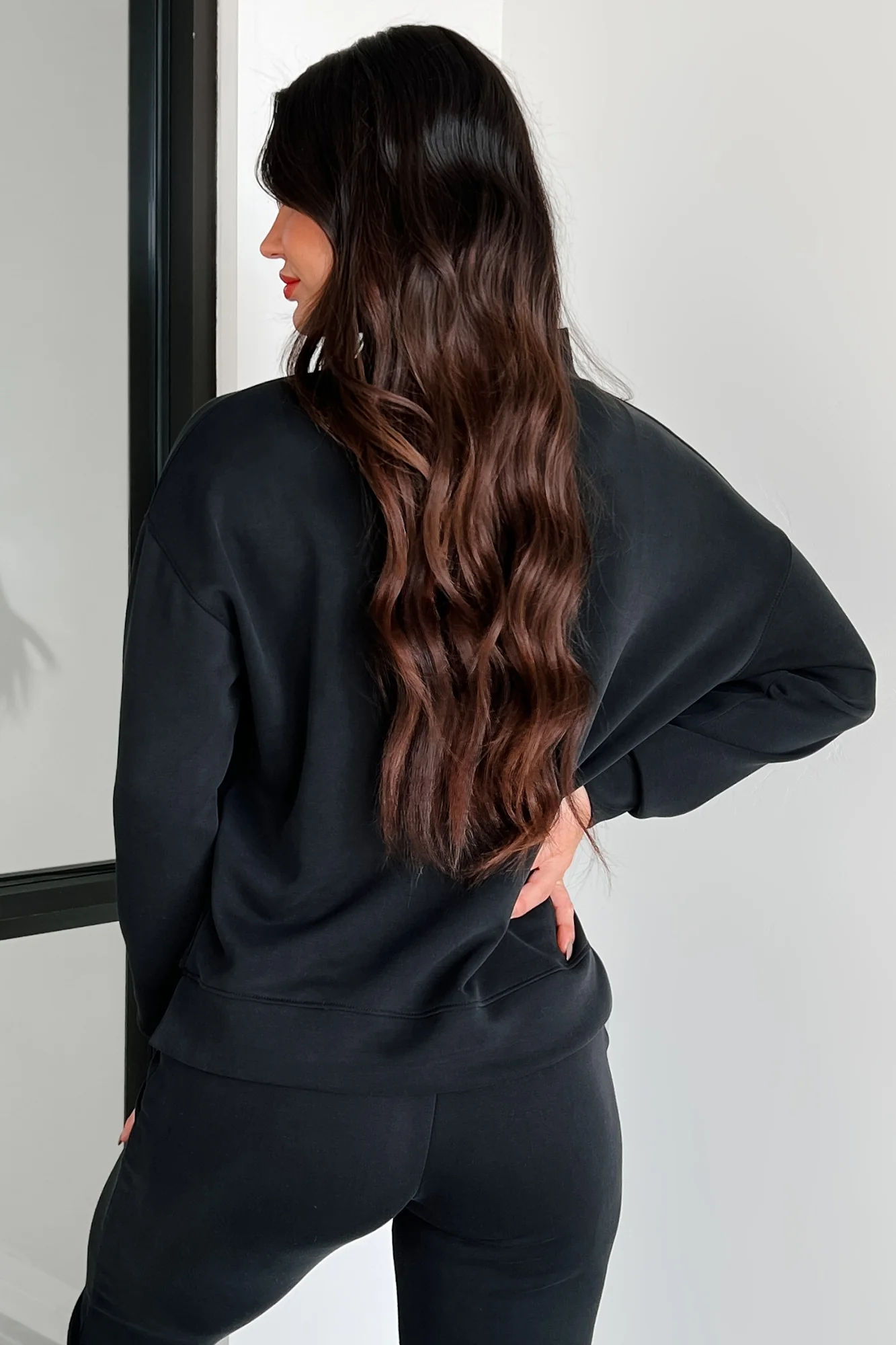 Skyler Buttery Soft Wasabi Mint Mock Neck Top (Black) - Image 7