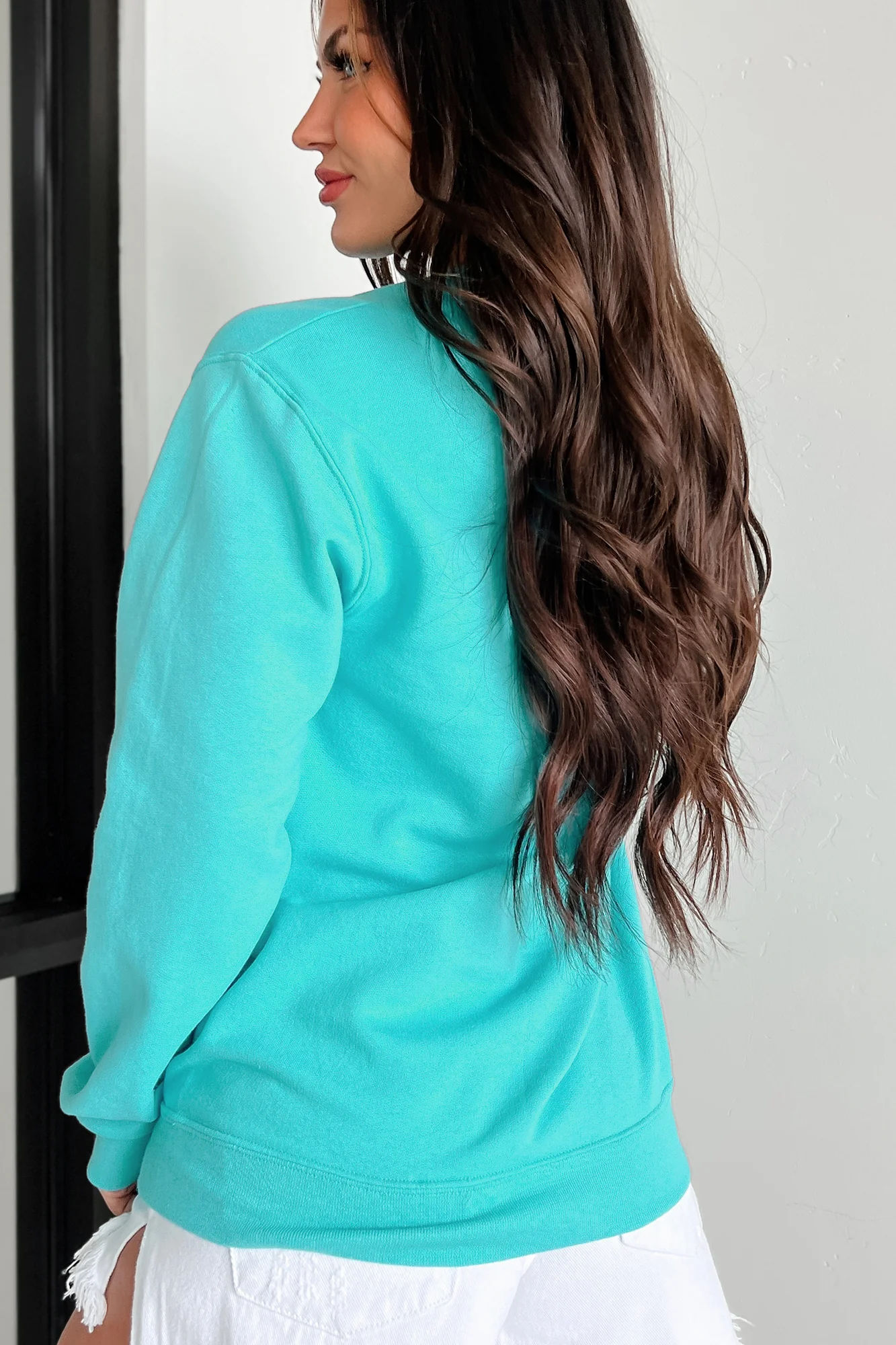 Suitably Sunkissed Embroidered Sweatshirt (Teal) - Image 3