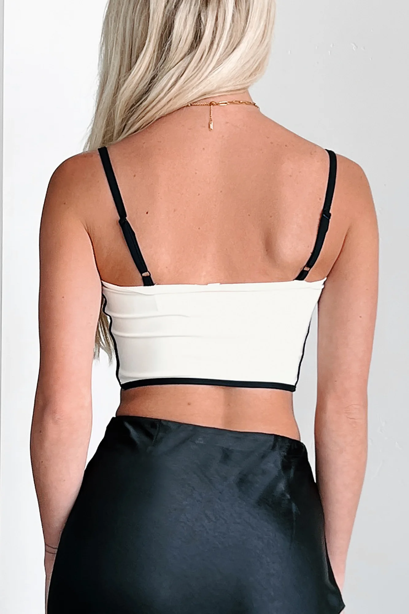 Unstoppable Energy Contrast Trim Brami Crop Top (Cream) - Image 8