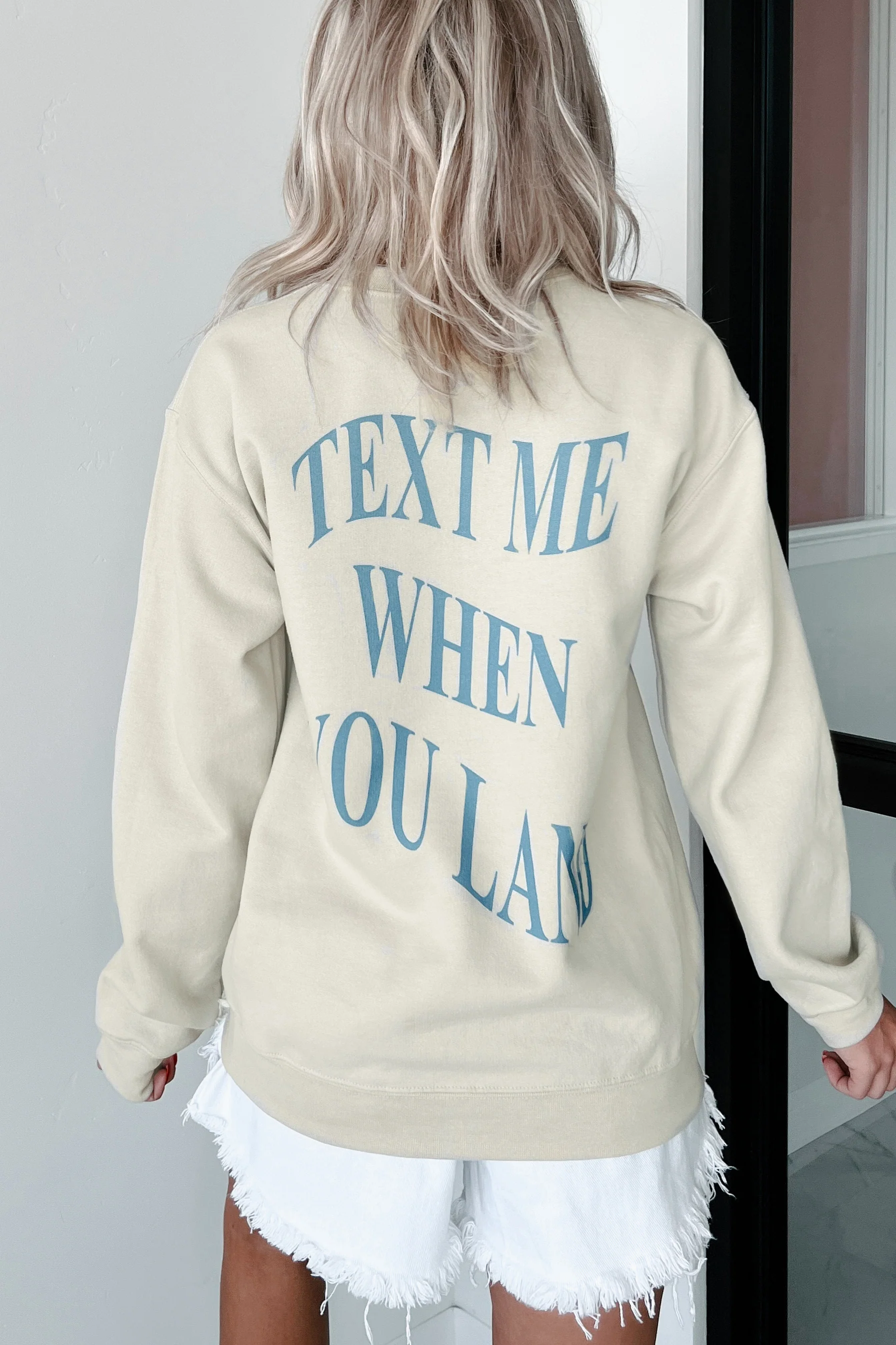 When You Land Double-Sided Graphic Sweatshirt (Taupe) - Image 4