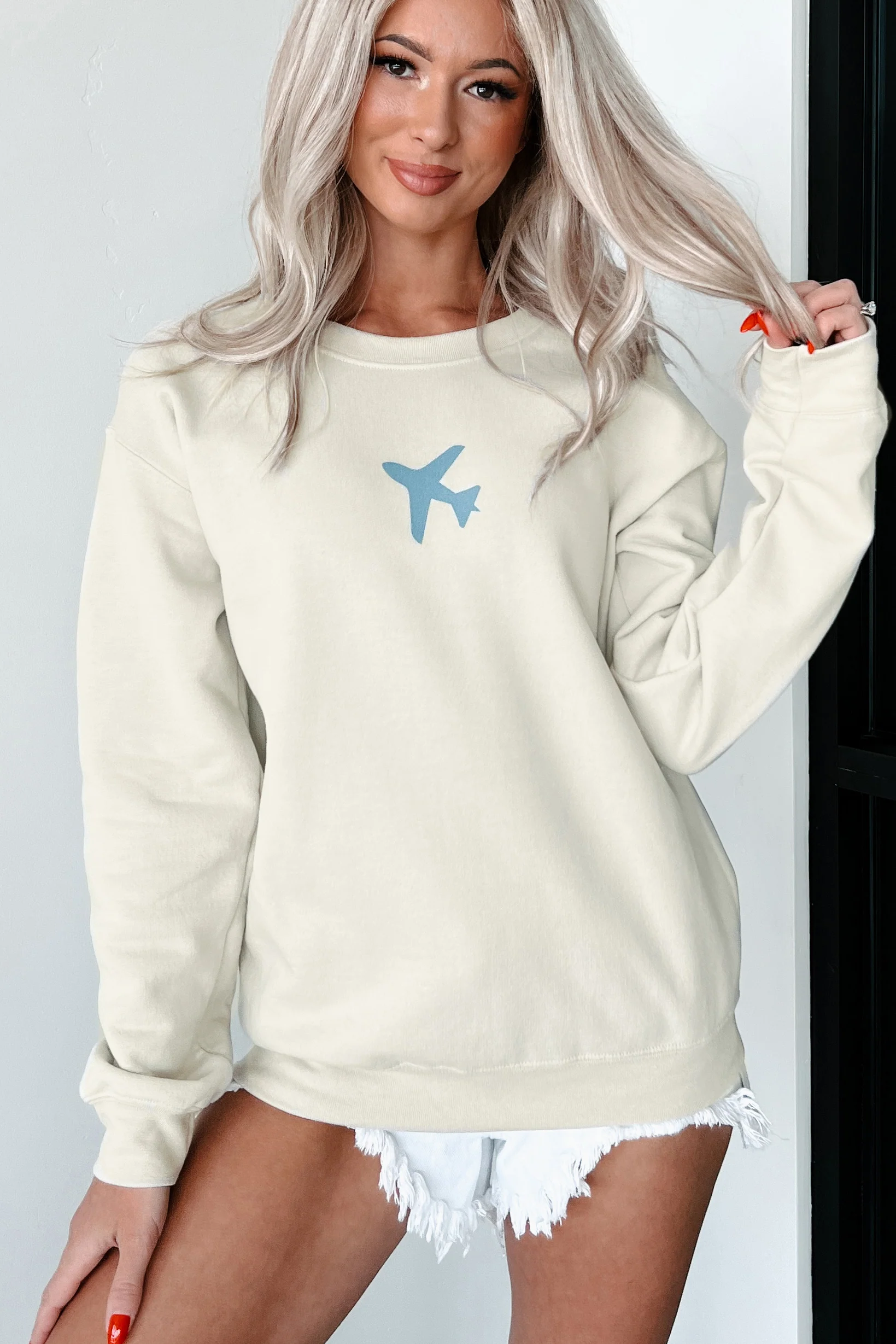 When You Land Double-Sided Graphic Sweatshirt (Taupe) - Image 5